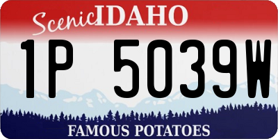 ID license plate 1P5039W