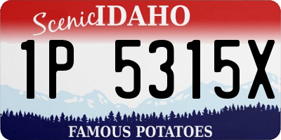 ID license plate 1P5315X