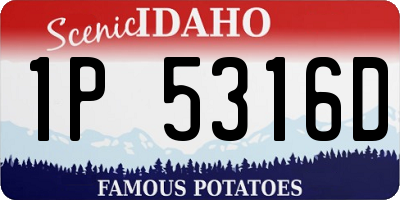 ID license plate 1P5316D