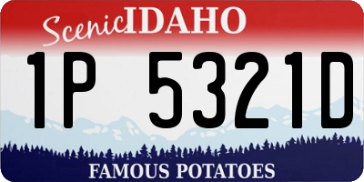 ID license plate 1P5321D