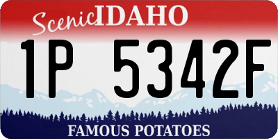 ID license plate 1P5342F