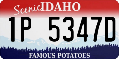 ID license plate 1P5347D