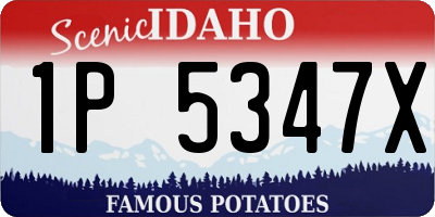 ID license plate 1P5347X