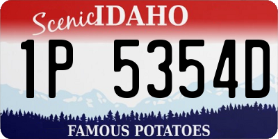 ID license plate 1P5354D