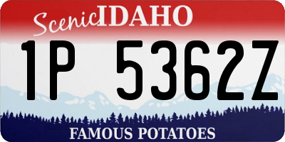 ID license plate 1P5362Z