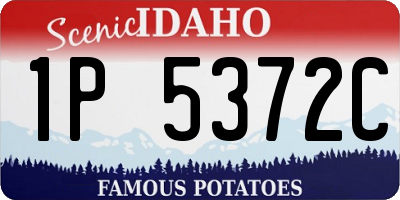 ID license plate 1P5372C