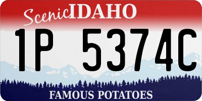 ID license plate 1P5374C
