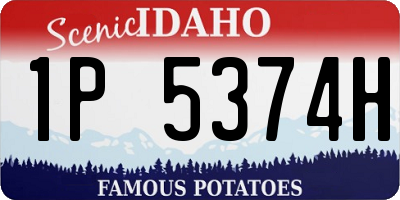 ID license plate 1P5374H