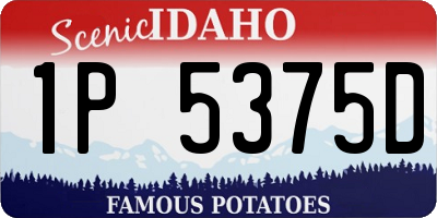 ID license plate 1P5375D