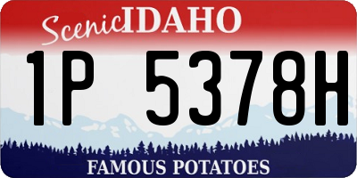 ID license plate 1P5378H