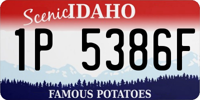 ID license plate 1P5386F