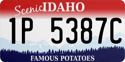 ID license plate 1P5387C