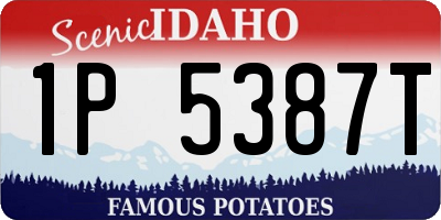 ID license plate 1P5387T