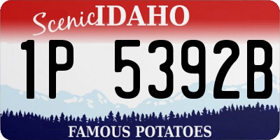 ID license plate 1P5392B