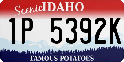 ID license plate 1P5392K