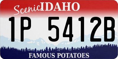 ID license plate 1P5412B