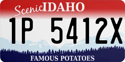 ID license plate 1P5412X