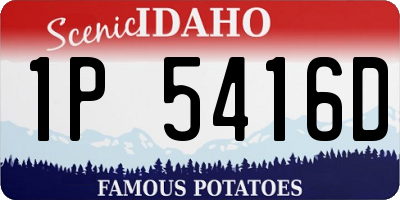 ID license plate 1P5416D