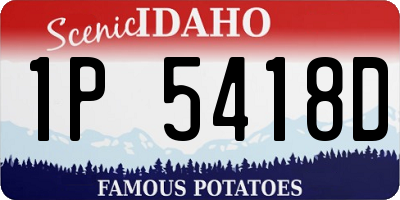 ID license plate 1P5418D