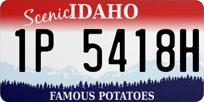 ID license plate 1P5418H