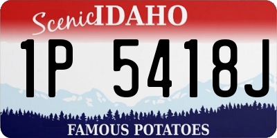 ID license plate 1P5418J