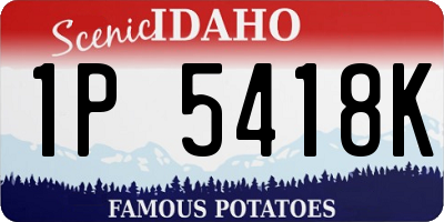 ID license plate 1P5418K