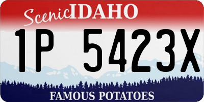 ID license plate 1P5423X