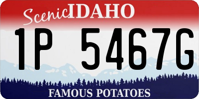 ID license plate 1P5467G