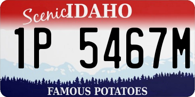 ID license plate 1P5467M