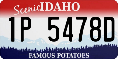 ID license plate 1P5478D