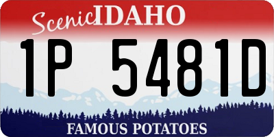 ID license plate 1P5481D