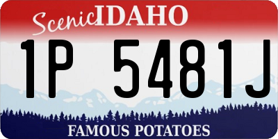ID license plate 1P5481J