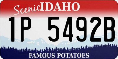 ID license plate 1P5492B