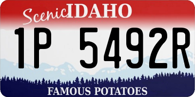 ID license plate 1P5492R