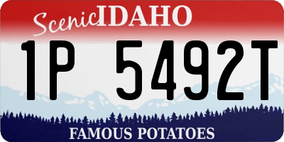 ID license plate 1P5492T