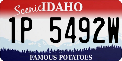 ID license plate 1P5492W