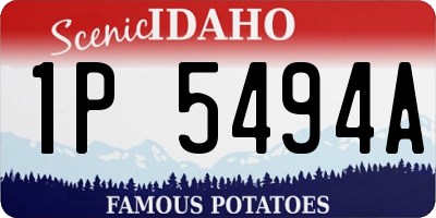 ID license plate 1P5494A