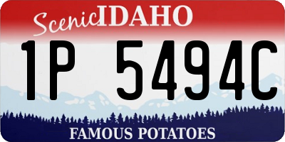 ID license plate 1P5494C