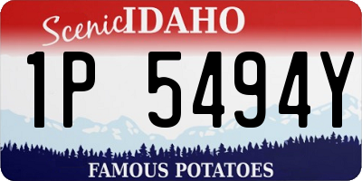 ID license plate 1P5494Y