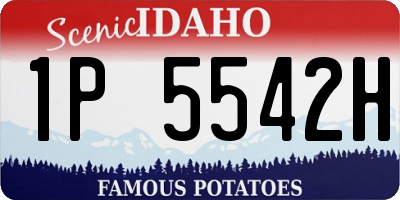 ID license plate 1P5542H