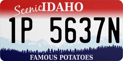 ID license plate 1P5637N