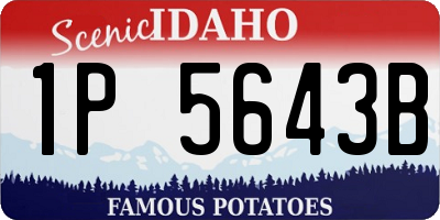 ID license plate 1P5643B