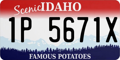 ID license plate 1P5671X