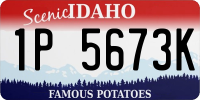 ID license plate 1P5673K
