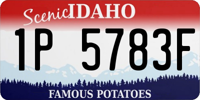 ID license plate 1P5783F