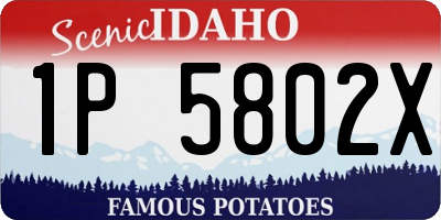 ID license plate 1P5802X