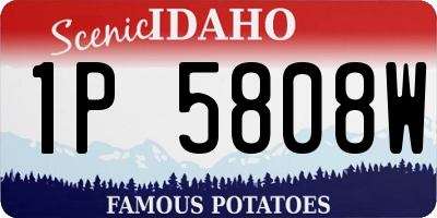 ID license plate 1P5808W