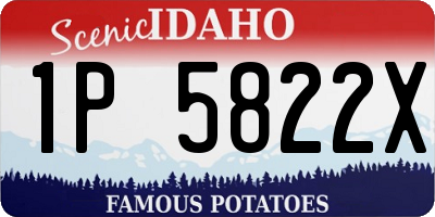 ID license plate 1P5822X
