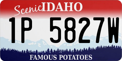 ID license plate 1P5827W