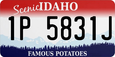 ID license plate 1P5831J